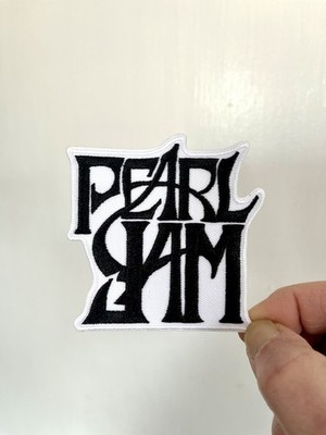Pearl Jam Iron On Patch White Black Embroidered Rock Jam Band