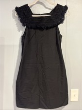 Madewell Size 0 Black Embroidered Boho Dress 