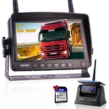 URFRU 9" Wireless Backup Camera and Monitor Kit for Truck Car RV Magnetic Mount
