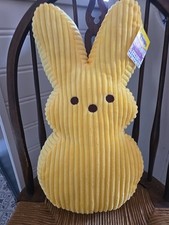 Large Peeps Marshmallow Bunny. Easter Plush Stuffed Animal Soft 17 Yellow