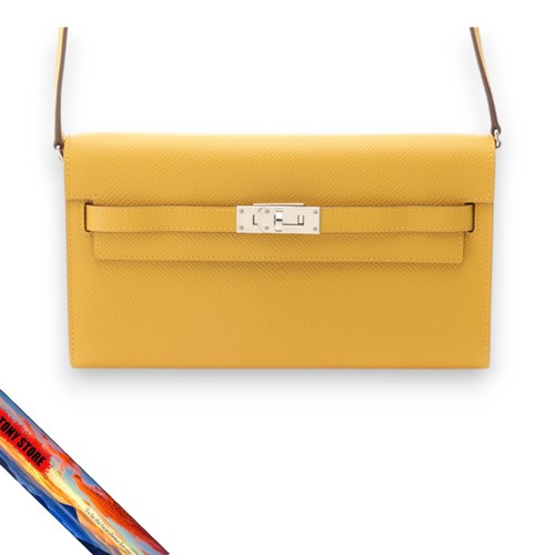 Hermes Kelly to Go Vaux Epson Shoulder Bag Silver Hardware Y Stamp