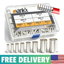 mankk 166PCS Wire Ends Ferrules Kit, 8 Sizes AWG 1/0 2/0 2 4 6 166PCS, Silver