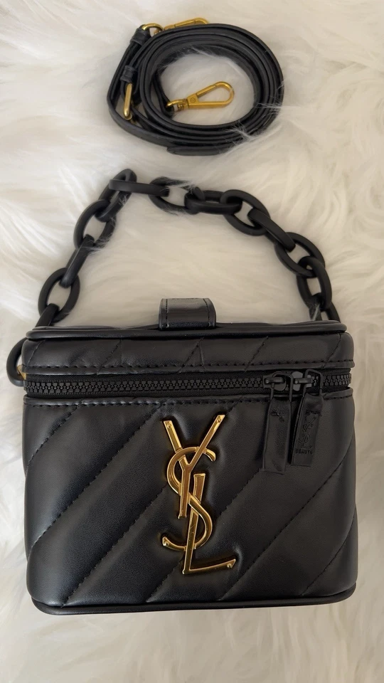 Bolsa YSL Yves Saint Laurent Beaute Beauty GWP VIP Vanity Case Convertida Preta NOVA - Imagem 2 de 4