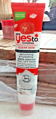 Yes To Tomatoes White Charcoal Peel Off Mask Clear Detoxifying Hydrating 2oz