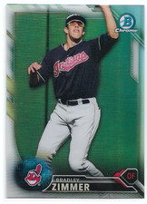 2016 Bowman Draft Chrome ~ BRADLEY ZIMMER Refractor Base BDC-130 Indians