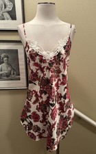 Vtg Dentelle Intimate S Floral Nighty Chemise W Lace Trim