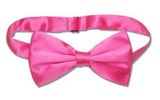 100 SILK BOWTIE Solid HOT PINK FUCHSIA Color Mens Bow Tie for Tuxedo or Suit