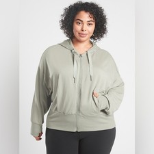 Athleta Women s Balance Full Zip Hooded Sweatshirt in Sage Green Size L