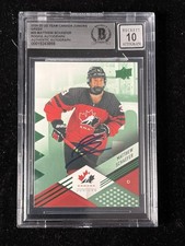 Matthew Schaefer Signed 2025 UD Canada Juniors #25 RC BAS Rookie Auto Grade 10