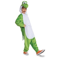 Disguise Yoshi Hooded Jumpsuit Costume Kids Size 4-6 Super Mario