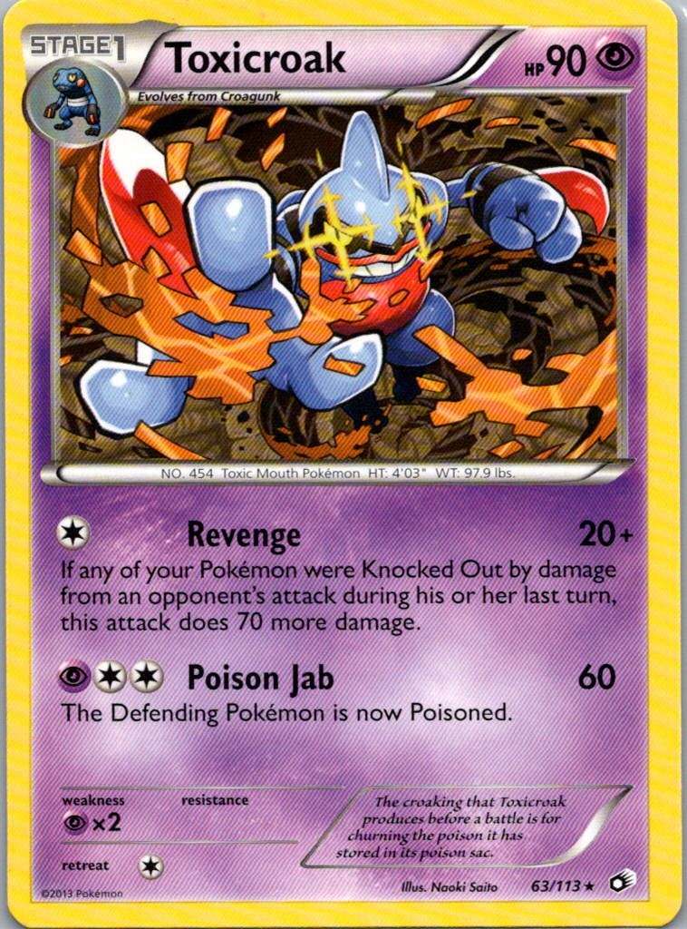 Pokemon TCG Toxicroak 63/113 Legendary Treasures LP