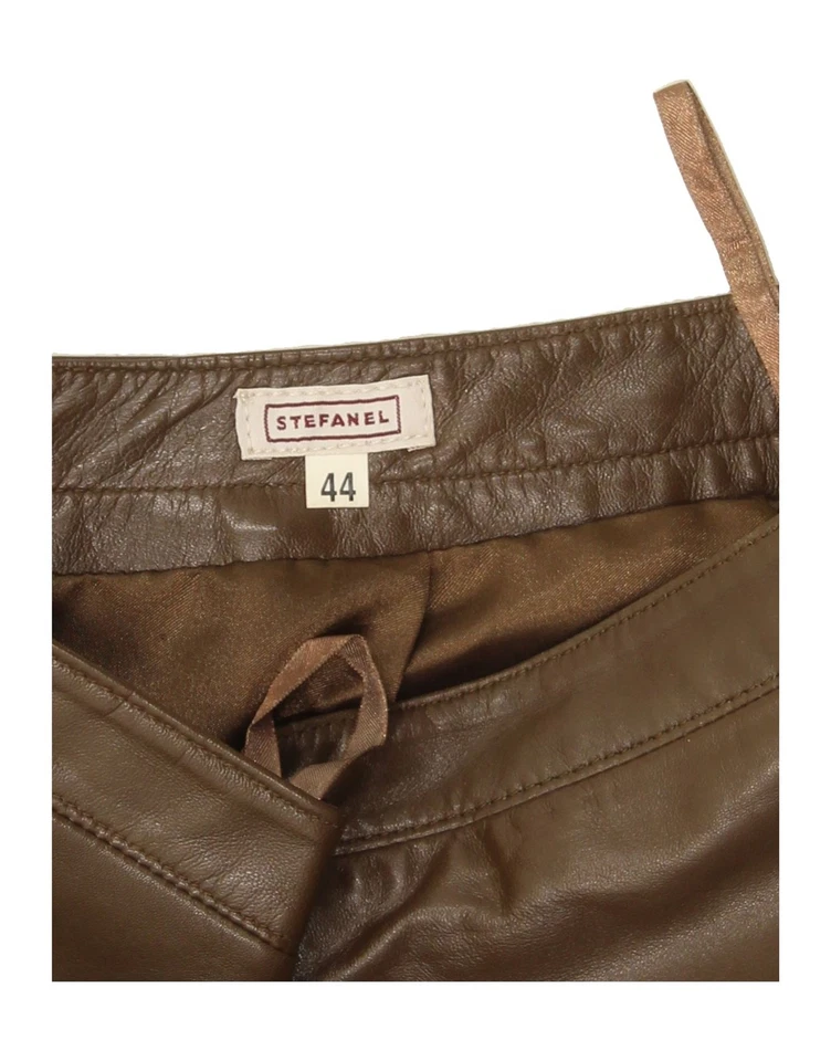 STEFANEL Womens Leather Skirt IT 44 Medium W30 Brown Leather WY13 - Image 3 of 3