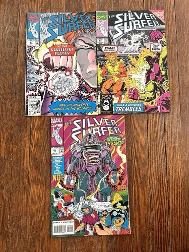 Vintage 90s The Silver Surfer # 52, 61, 82 Marvel Comics Comic Book Lot Of 3