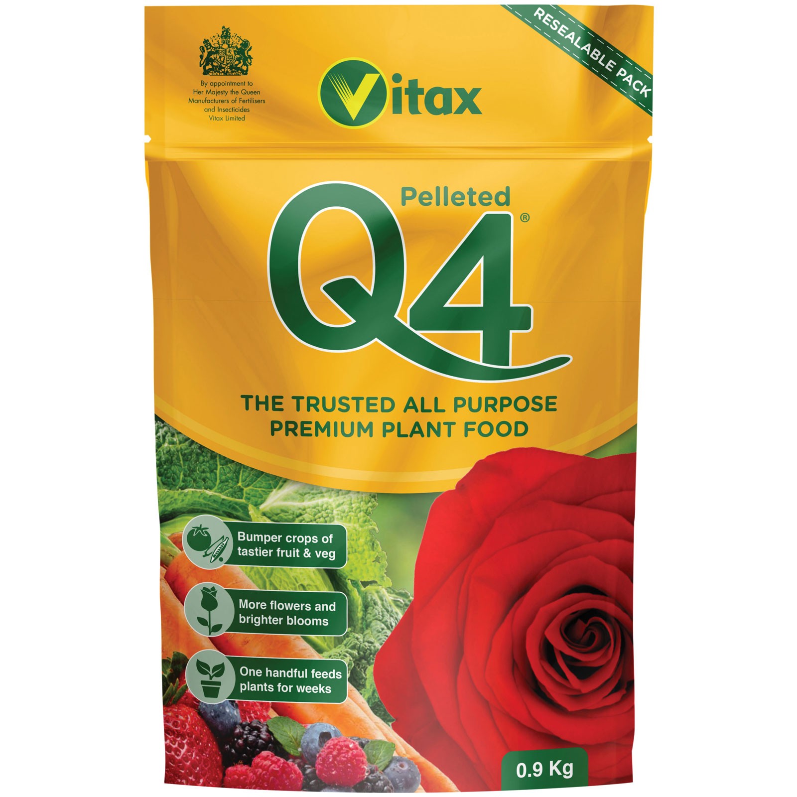 Vitax Q4 Pelleted Fertilizer 0.9kg Pouch