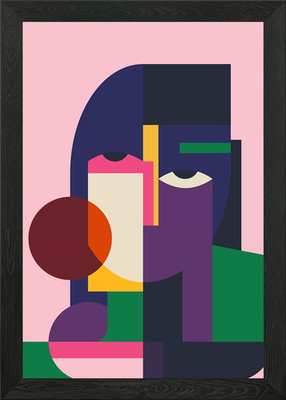 abstraktes Portrait 2 gerahmte Wandbilder Poster Leinwanddruck Bild