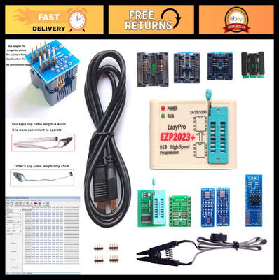 USB SPI Programmer with 9 Adapters, IC Test Clip for 24/25/93/95 EEPROM & Flash