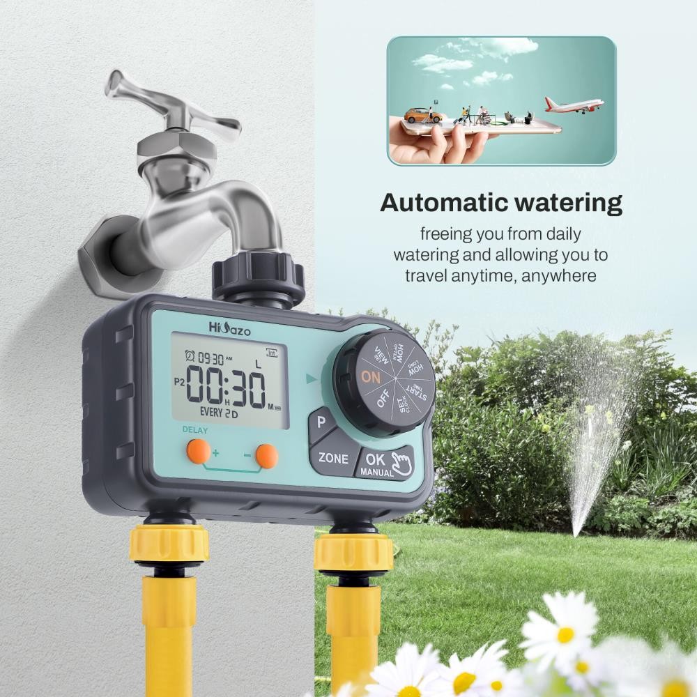 Watering Sprinkler controller Automatic Water Timer Lawn Garden Hose Dual Outlet