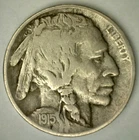 1915 Buffalo Indian Head Nickel Fine Circulated Condition US Type Coin 5c