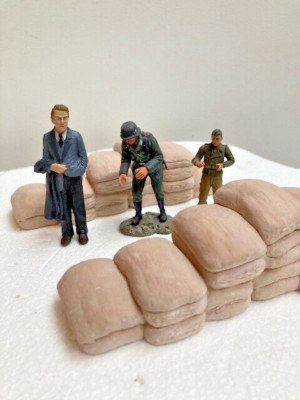 Two Multi Scale Unfinished Hydrostone Castings of Industrial Sacks W/ Fin. Inst.