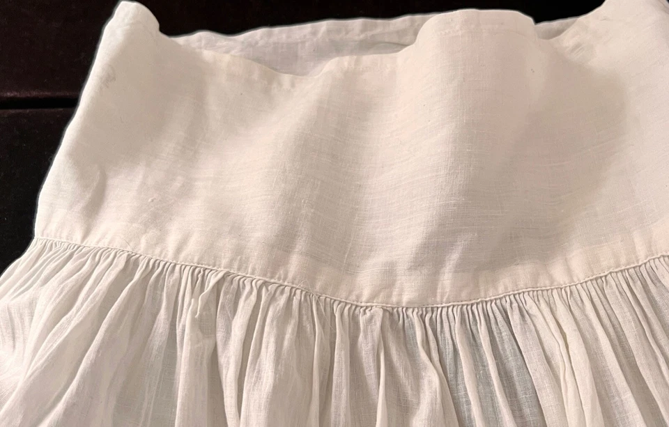 Enagua antigua vintage de algodón blanco para niña XX831 Foto 3 de 3
