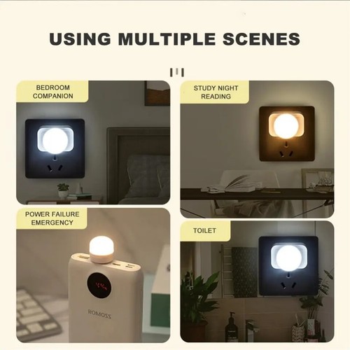 2PC USB Portable LED Mini Nights Light Small Round Lamp Computer Mobile Power US - Picture 3 of 11