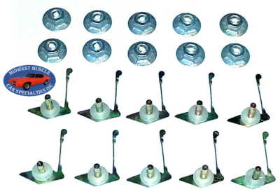 GM 3/8-5/8 Body Fender Door Quarter Trim Moulding Molding Clips & Nuts 10pcs L - Foto 8