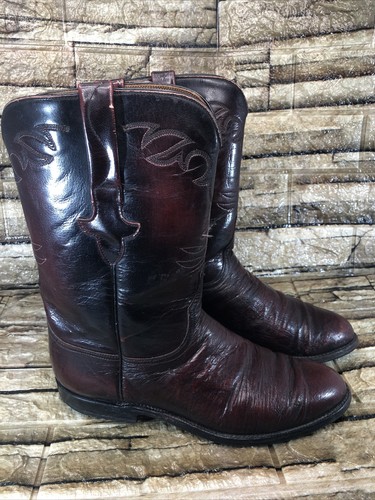 Black Cherry Ostrich Roper Boots | eBay
