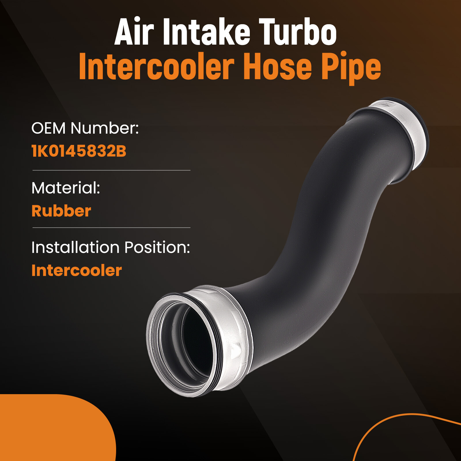 INTERCOOLER PIPE TURBO HOSE PIPE for VW GOLF MK5 PLUS SEAT 1.9TDI 1K0145832B New