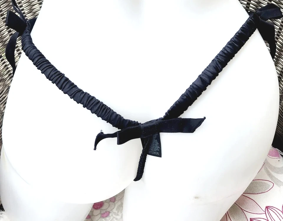 Tanga Victoria's Secret Designer Collection L satinada seda lazo vintage rara  Foto 2 de 4