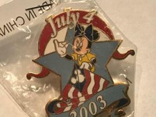 Disney Cast Member Work Day Pin - July 4th 2003 Minnie Mouse Pin