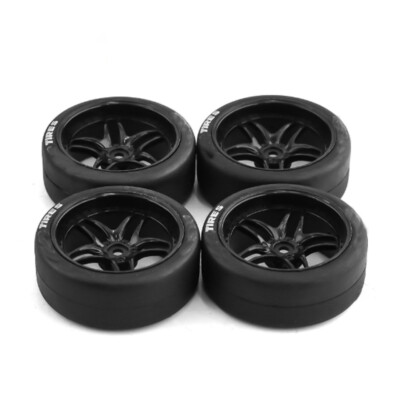 4PCS Drift Tires Wheels Rims For HPI Kyosho Tamiya RC 1:10 On Road Racing Car