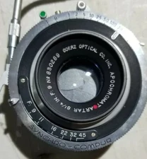 Goerz APOCHROMAT RED DOT 8.25 inch F9 LENS Synchro Compur SHUTTER FREE SHIPPING!