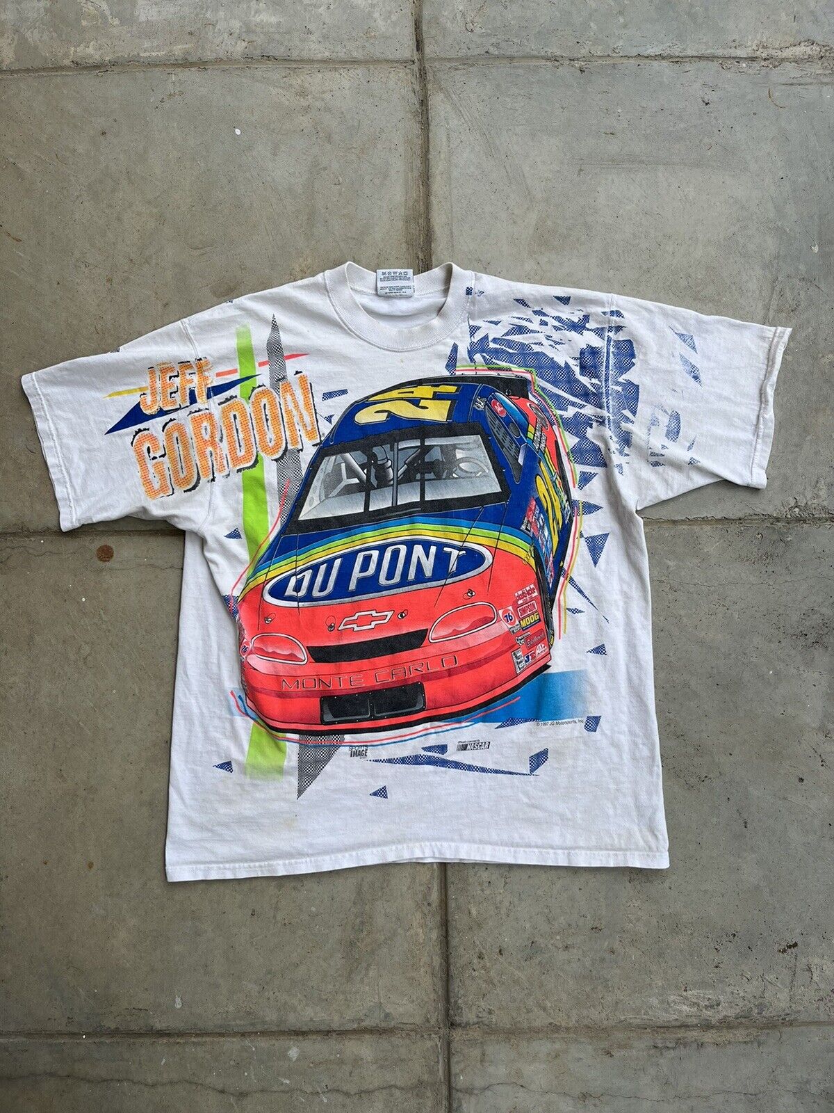 Vintage 90s Jeff Gordon AOP NASCAR Shirt Size XL - image 1