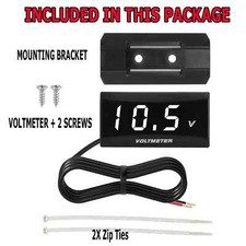 12v Digital Led Display Voltmeter Voltage Gauge Panel Meter Car Motorcycle
