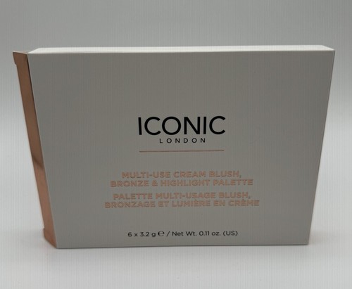 Iconic London Multi-Use Cream Blush, Bronze and Highlight Palette For Face