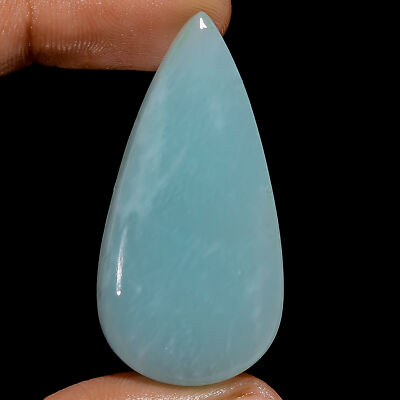 100% Natural Amazonite Pear Shape Cabochon Gemstone 49 Ct. 42X21X6 mm GC-39675