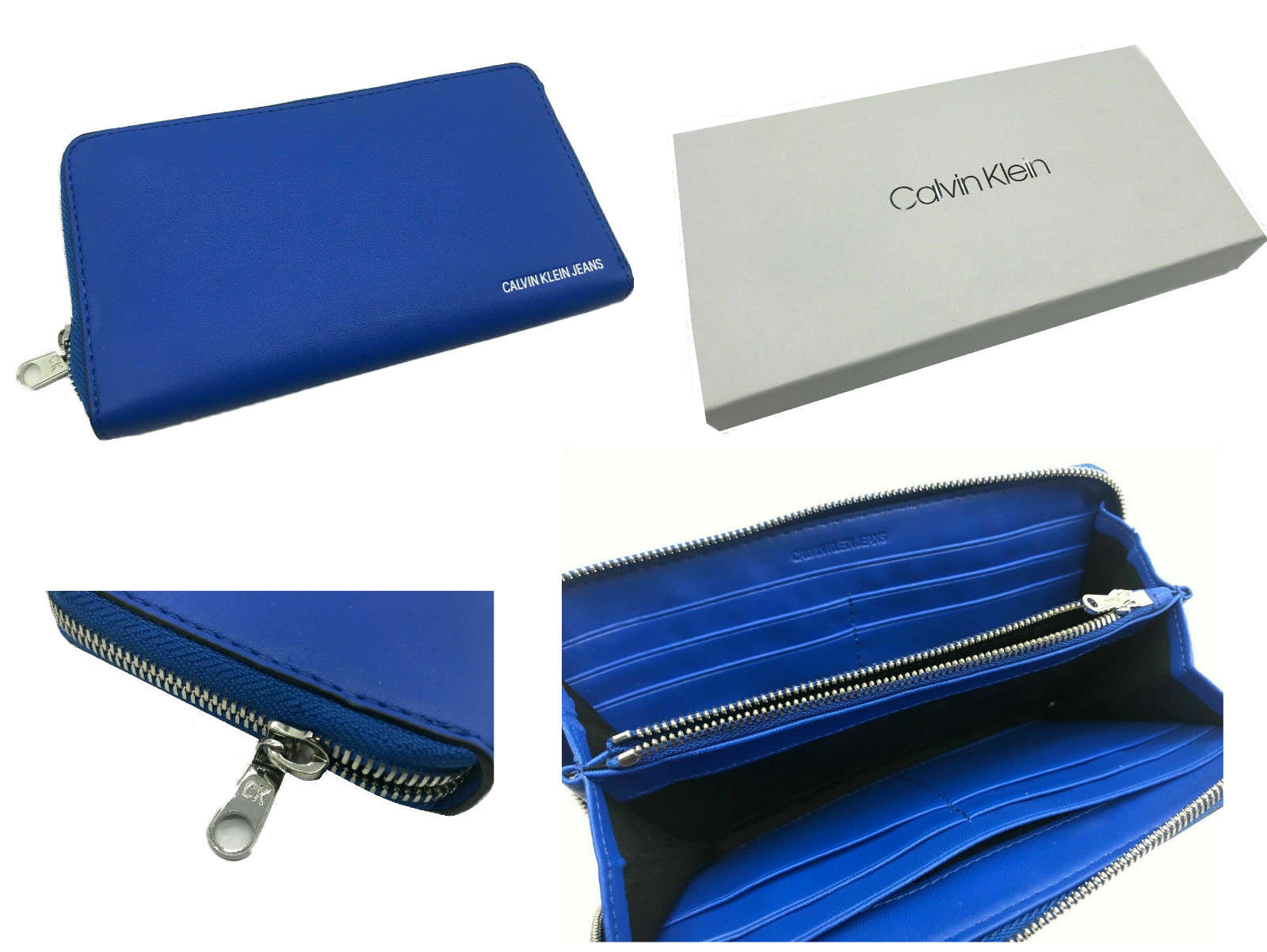 Calvin Klein Jeans Limited Edition Gift Box sculpted embossed logo Lg zip wallet 5890₽