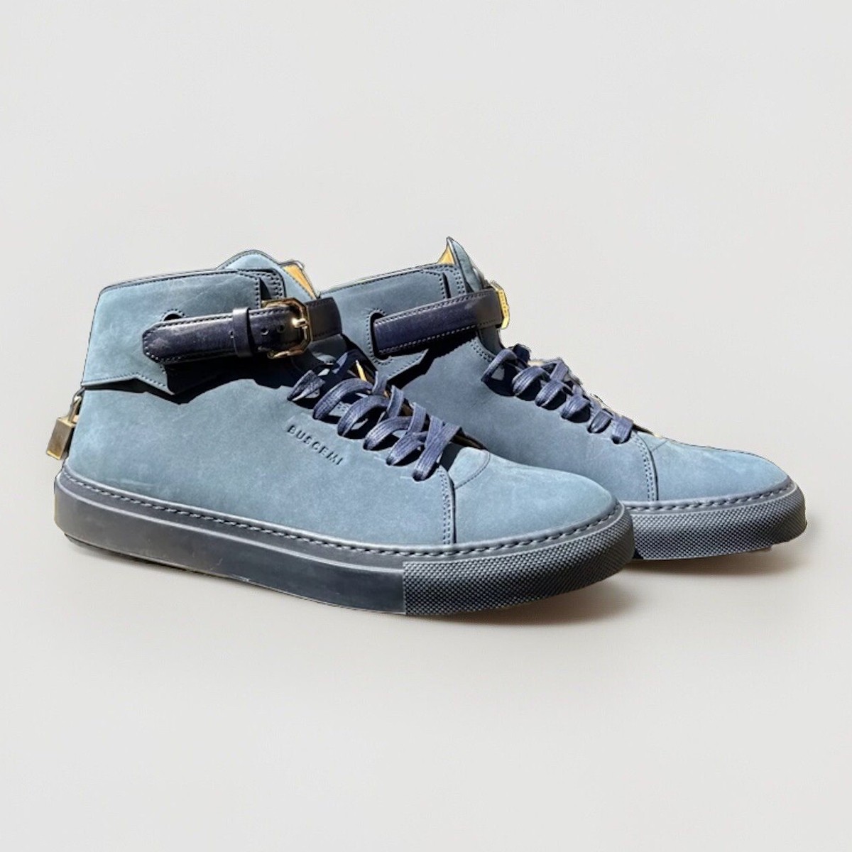 Men’s Blue Suede Buscemi 100MM Sneakers Size 42