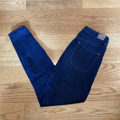American Eagle Sky High Rise Hi-Rise Jeggings Jeans Dark Wash Womens Size 4 Reg