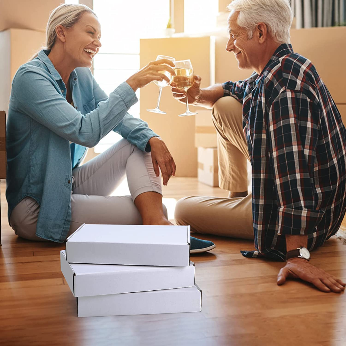 30 Pack 11x8.75x2" White Corrugated Shipping Boxes - View #10