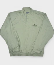 Descente Jacket Mens XL Green Windbreaker Snap Pullover International Collection