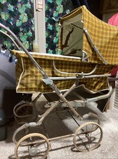Vintage Baby Carriage Buggy Pram 1960  s Antique Clean 2 Piece Easy Storage
