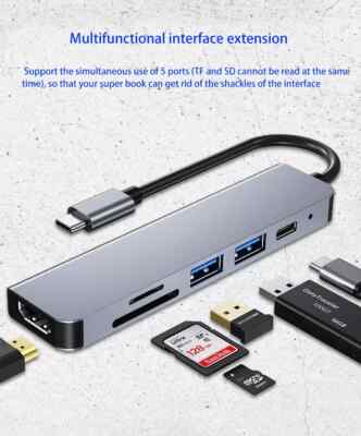 7 in 1 USB C HUB HDMI Multiport Card Reader Docking Station For Macbook Pro/Air