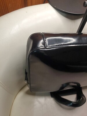 Vintage Preowned Iconic Prada Briefcase In Shiny Leather/Patent