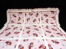 Minnie Mouse Theme Handmade 9 Squares Baby Quilt 34" x 34" with Matching Pillow