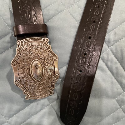Liz Claiborne Black Leather Belt with Gold Elephant Chain Accents Black Genuine Elephant Hide Belt- Gold Plated Snake Buckle main image 2