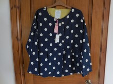 White Stuff Jessica Relaxed Fit Linen Jacket - Navy Spot - Size 20 - Rrp £69.95