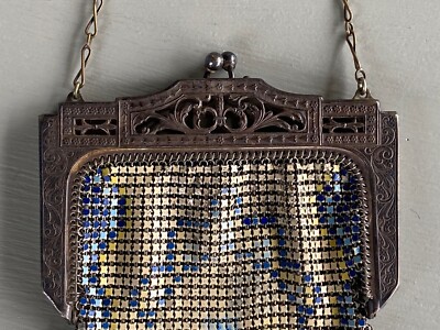 Antique Whiting and Davis Mesh Purse Art Deco Style w/ Gift Box