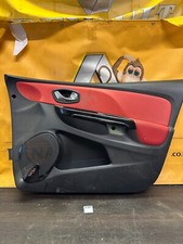 RENAULT CLIO MK4 DRIVERS DOOR CARD BLACK AND RED 236T