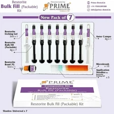 Prime Dental Restorite Light Cure Bulk Fill Packable Composite Kit (Free Ship)